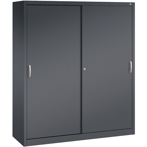 C+P ACURADO omara z drsnimi vrati, 12 nihajnih vodil, VxŠxG 1950 x 1600 x 500 mm, črno sive barve Cene