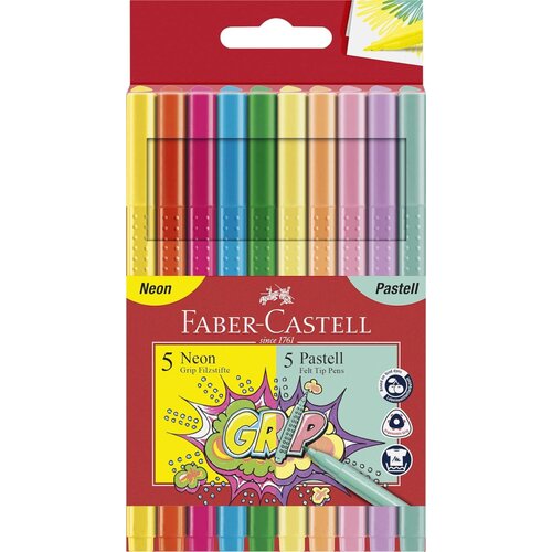 Flomaster šolski faber-castell grip neon+pastel 1/10 FABER-CASTELL Cene