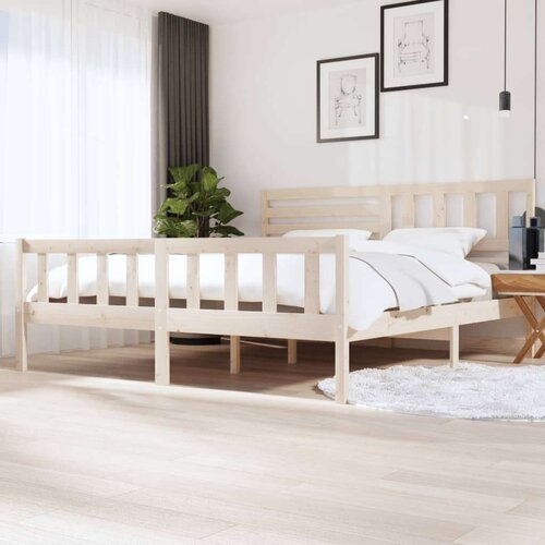  Posteljni okvir iz trdnega lesa 200x200 cm, (20646846) Cene