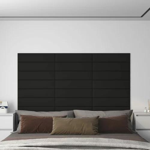 vidaXL zidne ploče od tkanine 12 kom crne 60 x 15 cm 1,08 m²