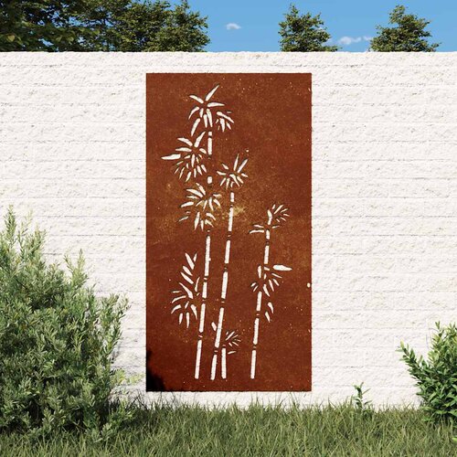  Vrtni zidni ukras 105 x 55 cm čelik COR-TEN s uzorkom bambusa Cijene