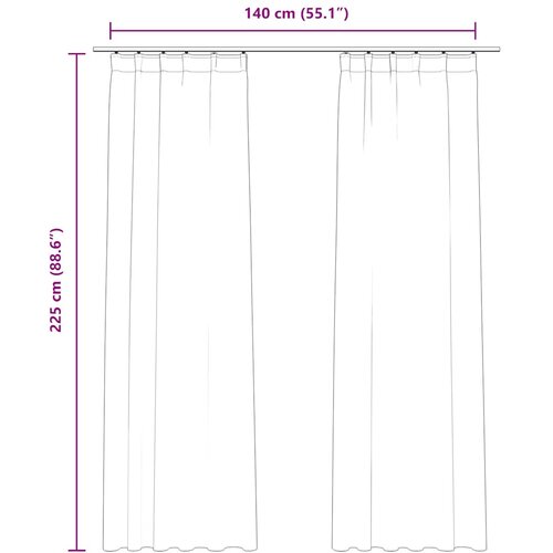  Zavjese za zamračivanje 2 kom bar&amp;scaron;unaste tamnoplave 140x225 cm Slike