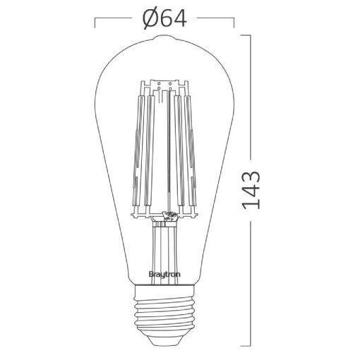  LED filament sijalica 2200K 6W BRAYTRON Slike