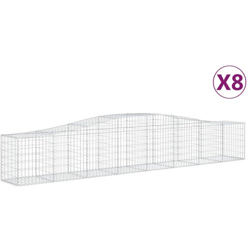VidaXL Obokana gabionska ko&amp;scaron;ara 8 kosov 400x50x60/80cm cinkano železo, (20757886) Slike
