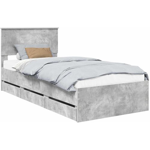  Krevetna konstrukcija s ladicama Betonski sivi 90 x 190 cm Slike
