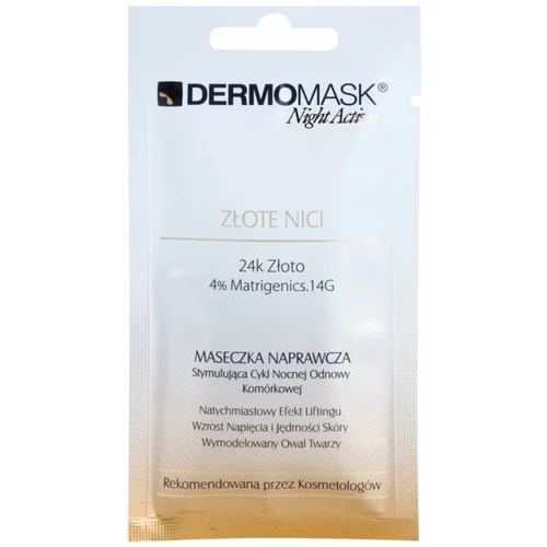L´Biotica DermoMask Night Active lifting in učvrstitvena maska z 24-karatnim zlatom 12 ml