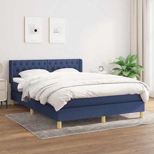  Krevet s oprugama i madracem plavi 140x200 cm od tkanine Cijene