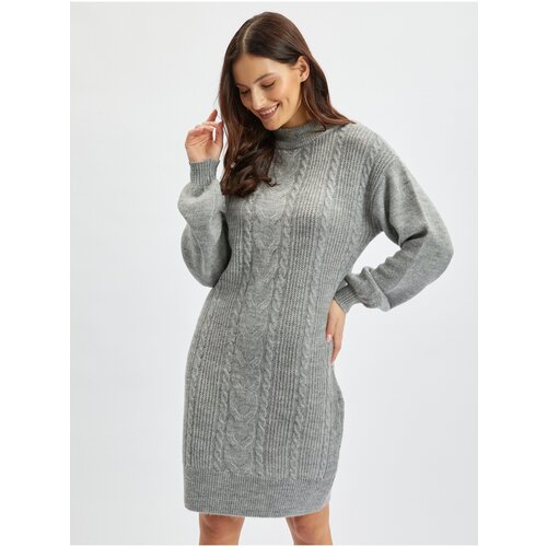 Orsay Light grey women's sweater dress - Women's Cene