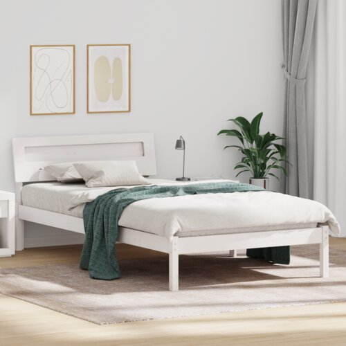 vidaXL Krevetna konstrukcija Bijelo 75 x 190 cm Borova drva Cijene