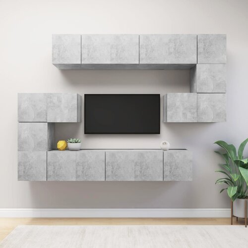 The Living Store Komplet TV omaric 10-delni betonsko siva iverna plo&amp;scaron;ča - Komplet TV Omaric, (21374169) Slike