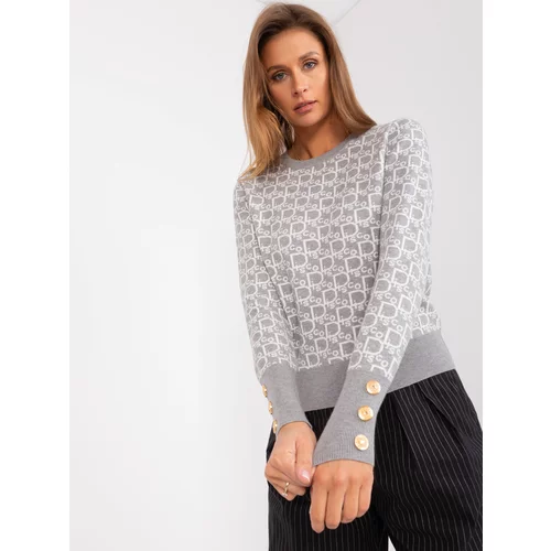 Fashion Hunters Off-white classic sweater with viscose