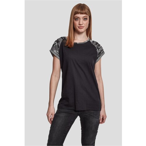 Urban Classics Women&amp;#039;s contrasting raglan t-shirt black/dark camo Slike