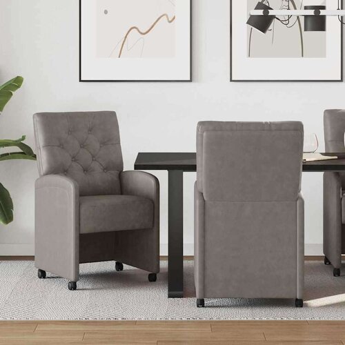 VidaXL Trpezarijske stolice 2 pcs Siva 58 x 67 x 97 cm Umjetna koža Slike