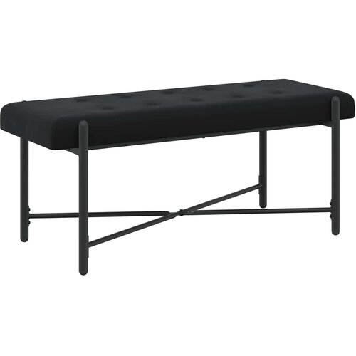  Klupa s gumbima i jastučićima Crna 110 x 40 x 46 cm Bar&amp;scaron;un Slike