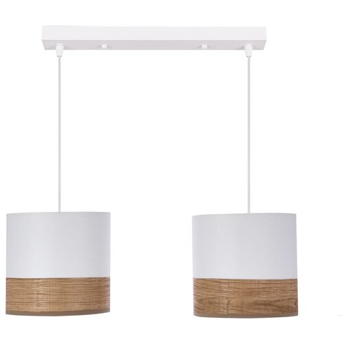 Candellux Lighting Bijela viseća svjetiljka s tekstilnim sjenilom/sa sjenilom od furnira &amp;oslash; 15 cm Bianco &amp;ndash; Slike