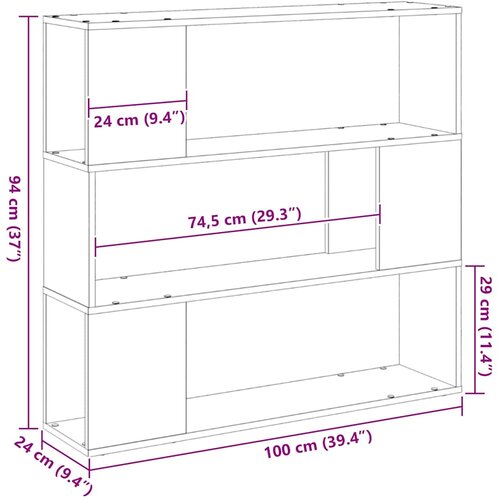  Set TV komoda Crni hrast 100 x 24 x 94 cm Konstruirano drvo Slike