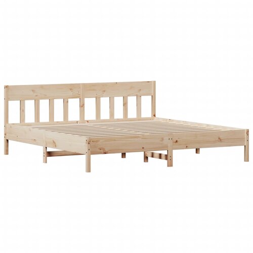 VidaXL Posteljni okvir z vzglavjem 200x200 cm trdna borovina, (21038430) Slike