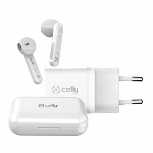 Celly glava punjača i true wireless slušalice NEWGENKITPRO20W u beloj boji Slike