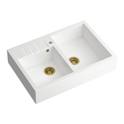 Quadron sudoper BILL 120 + nano PVD snježno bijela/zlato Cijene