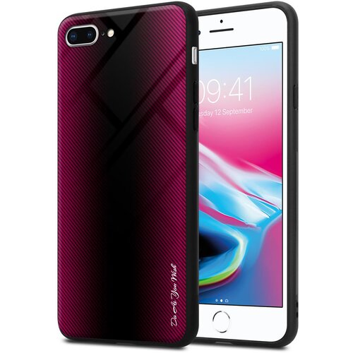 Cadorabo Ohišje, združljiv z Apple - Stripe Optics v Crimson Pink - Zaščitni pokrov iz silikona TPU in hrbta iz kaljenega stekla, (20573499) Cene