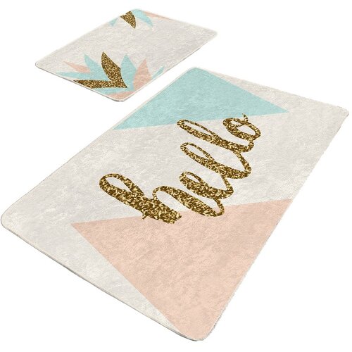 Mila Home Krem/u zlatnoj boji od samta kupaonske prostirke u setu 2 kom 60x100 cm Hello – Cijene