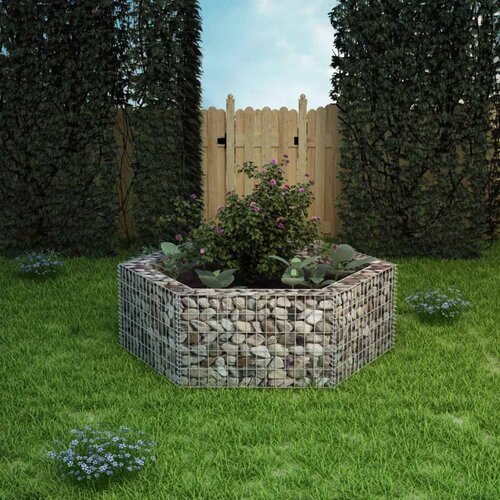 vidaXL Šestkotna visoka greda gabion 160x140x50 cm, (20798728) Cene