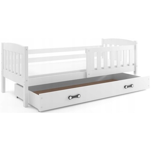 Interbeds Dečiji krevet Kubus 200x90cm, Sa fiokom, Beli Cene