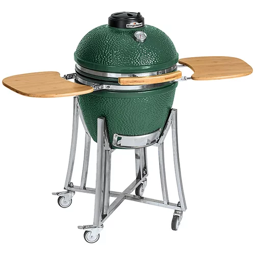 KINGSTONE roštilj na drveni ugljen kamado bbq 18 (zelene boje, dimenzija rešetke za pečenje: Ø 38 cm)
