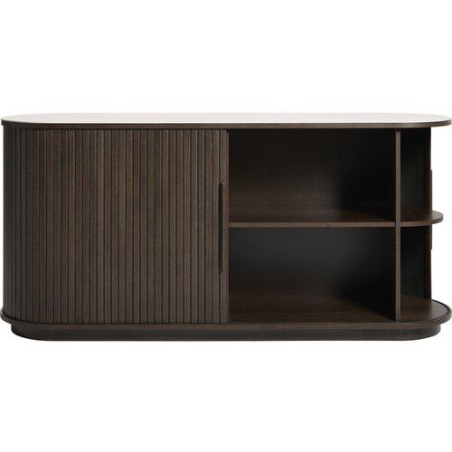 Unique Furniture Komoda s keramično plo&amp;scaron;čo z drsnimi vrati v temni naravni barvi 165x76x45 cm Enna &amp;ndash; Slike