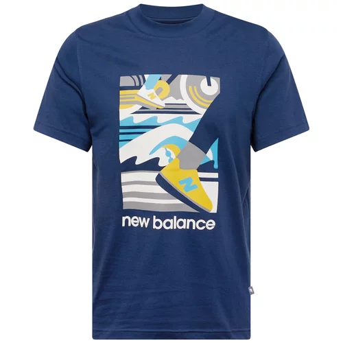 New Balance Majica 'Triathlon' safir / nebeško modra / siv denim / bela