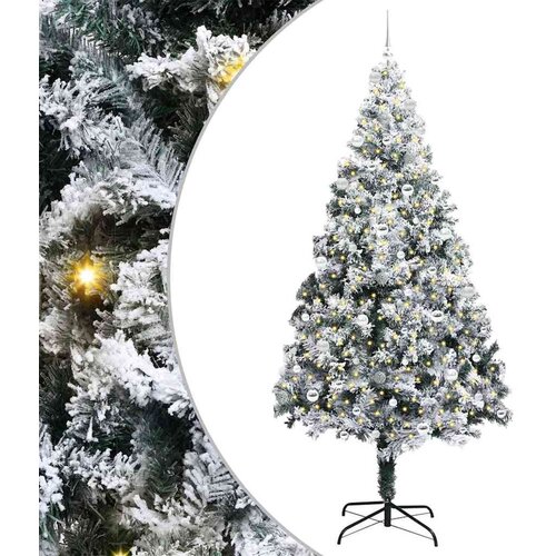 vidaXL Umestno božično drevo Zelena 240 cm PVC, jeklo in plastika, (5000066017) Cene