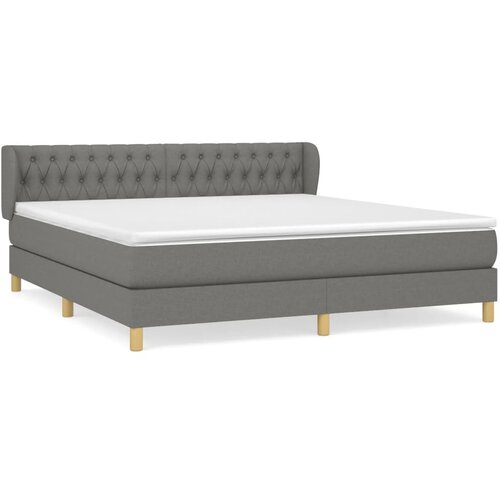 vidaXL Box spring postelja z vzmetnico temno siva 180x200 cm blago, (20846664) Cene