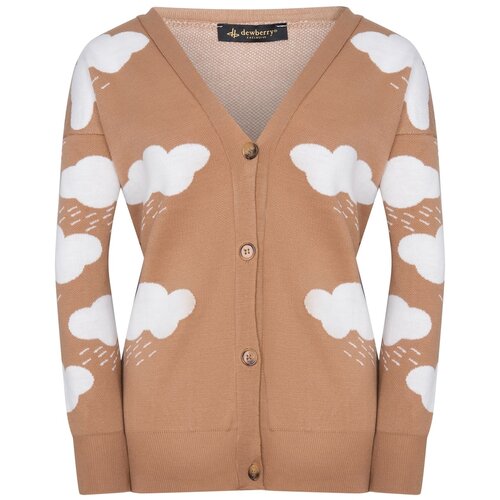 Dewberry Z3009 LADY CLOUD DETAIL CARDIGAN - OUTDOOR CAMEL Slike
