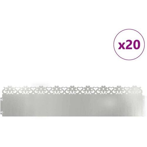 VidaXL Rubnjaci za travnjak 20 pcs Srebrno 103 x 0,05 x 22 cm Slike