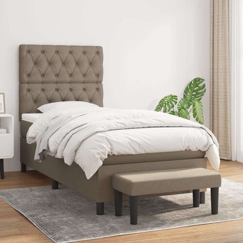 VidaXL Krevet s oprugama i madracem smeđesivi 80x200 cm od tkanine Slike