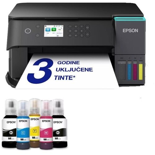 Printer EPSON EcoTank L6360 print/scan/copy/ 33str/min crno-bijelo.20str/min boja. 4800&amp;times;1200 dpi. ADF, Duplex. WiFi, LAN Tinte 101 Slike
