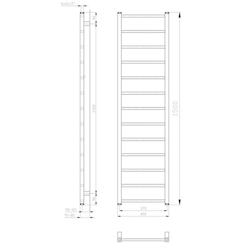 Sapho kupatilski radijator metro light 150x40 cm beli Slike