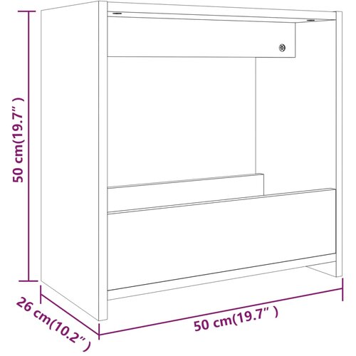  Bočni stolić smeđa boja hrasta 50x26x50 cm konstruirano drvo Slike
