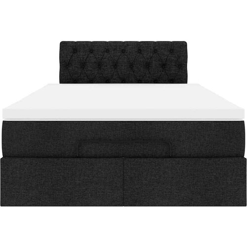VidaXL Otomanski krevet s madracem crni 120x200 cm tkanine Slike