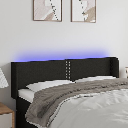  LED uzglavlje crno 147x16x78/88 cm od tkanine Cijene