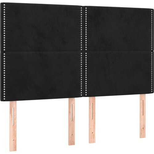 Maison Chic Posteljno vzglavje - Vzglavna omarica 4 kosa črn 72x5x78/88 cm žamet, (22077789) Cene