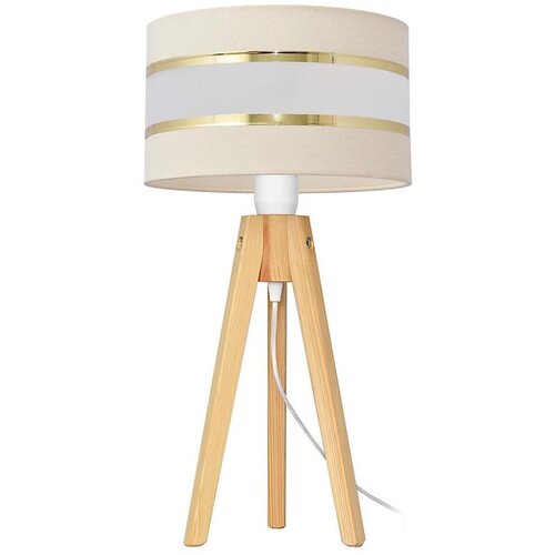  Stona lampa HELEN 1xE27/15W/230V krem/zlatna/borovina Cene