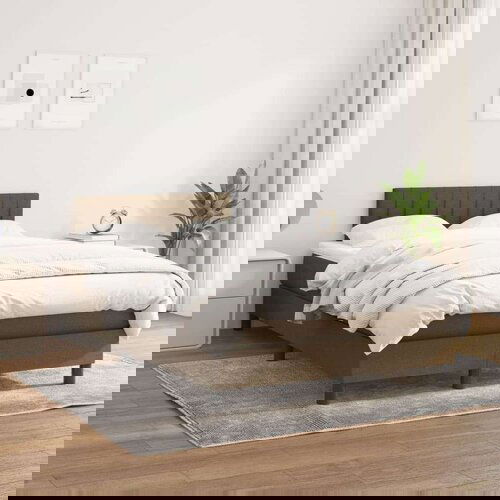  Box spring postelja z vzmetnico temno rjav 120x200 cm blago, (20725575) Slike