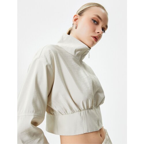 Koton Zipper High Neck Crop Bomber Jacket Slike