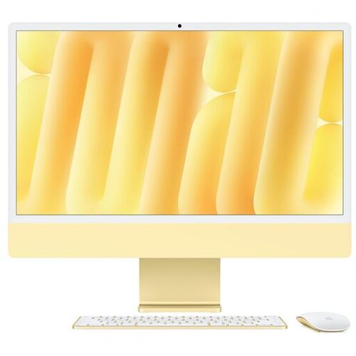 Apple 2024 iMac All-in-One Desktop Computer with M4 chip with 10-core CPU and 10-core GPU: Built for Intelligence, 24-inch Retina Display, 16GB Unified Memory, 256GB SSD Storage; Yellow Cene