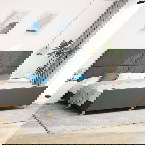 vidaXL Postelja Temno Siva 200x200 cm, (22051792) Cene