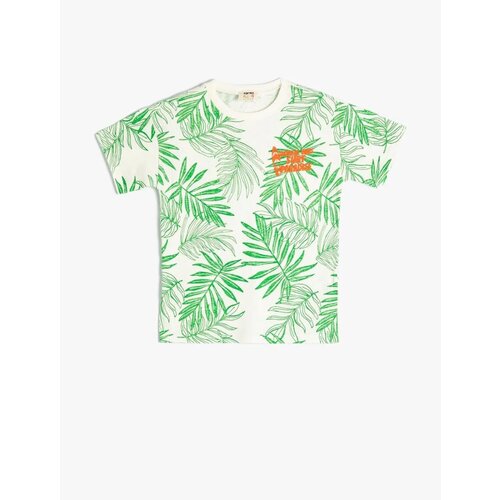 Koton T-Shirt Crew Neck Short Sleeve Tropical Printed Cotton Slike
