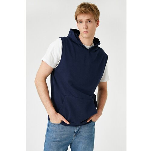 Koton men's navy blue hooded sleeveless sweatshirt Cene