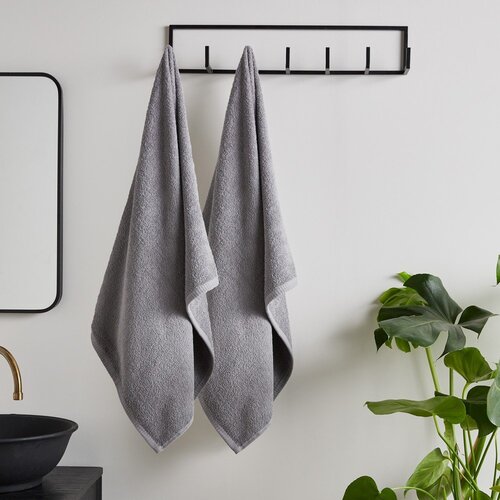 Catherine Lansfield Sivi brzosu&amp;scaron;eći/od frotira pamučni ručnici u setu 2 kom 90x140 cm Quick Dry &amp;ndash; Slike