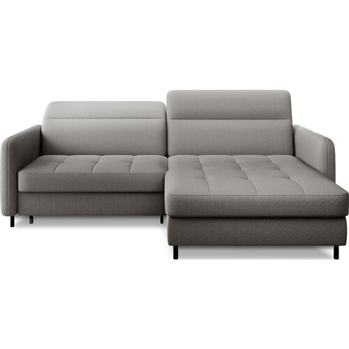 ELTAP Siva baršunasti sklopiva/s prostorom za odlaganje kutna garnitura (s desnim kutom/s ležaljkom) Gomsi – Cijene